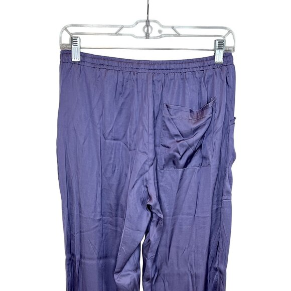 Olivaceous Purple Satin Cargo Jogger Pants with Pockets NWT - Size M - Picture 7 of 10